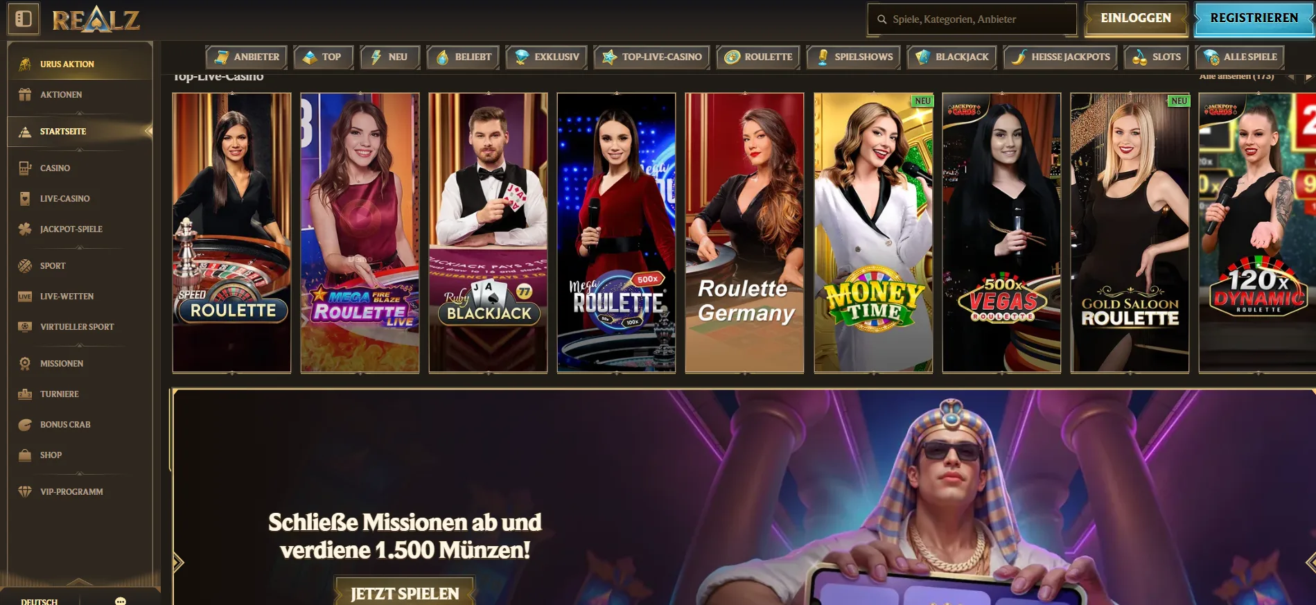 Realz Casino Live-Casino